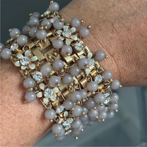 Vintage J. Crew Gold and Gray Beaded Bracelet